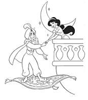 coloriage aladdin au balcon